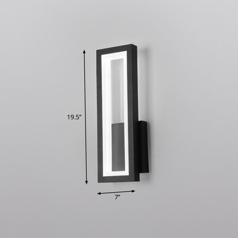 Minimalisme Rektangulær Vegglampe Belysning Metall Foyer LED Veggmontert Lysarmatur | Luvikno
