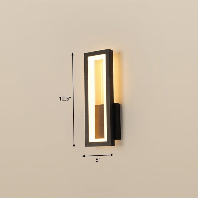 Minimalisme Rektangulær Vegglampe Belysning Metall Foyer LED Veggmontert Lysarmatur | Luvikno