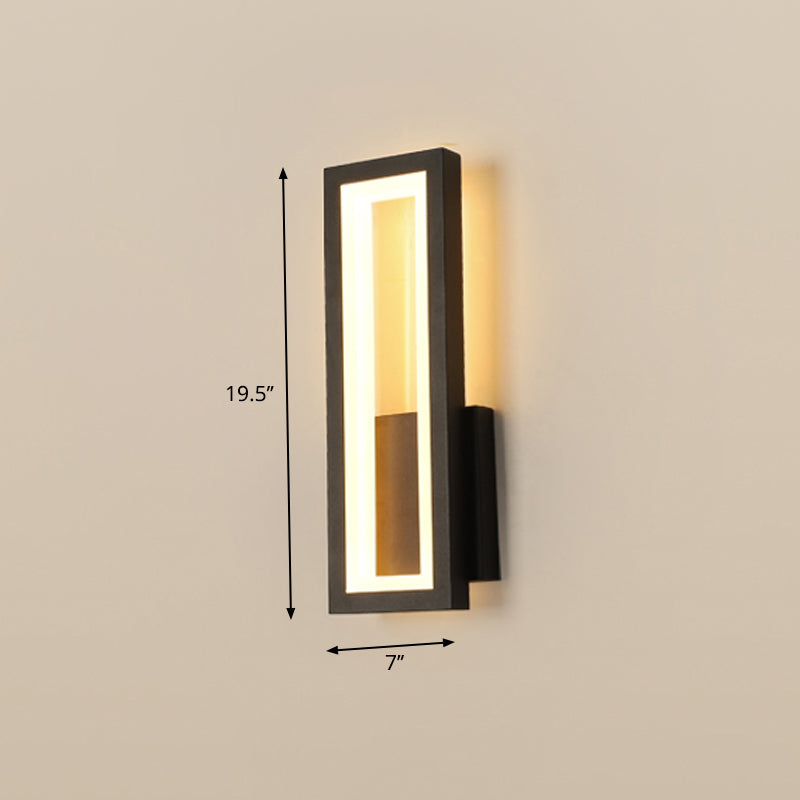 Minimalisme Rektangulær Vegglampe Belysning Metall Foyer LED Veggmontert Lysarmatur | Luvikno