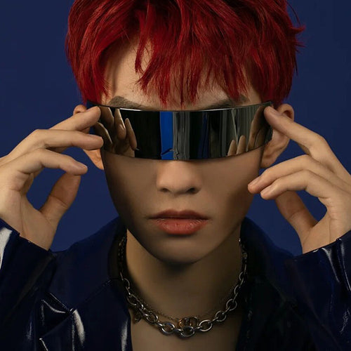 Damer futuristisk visir-lignende solbrille Luvikno