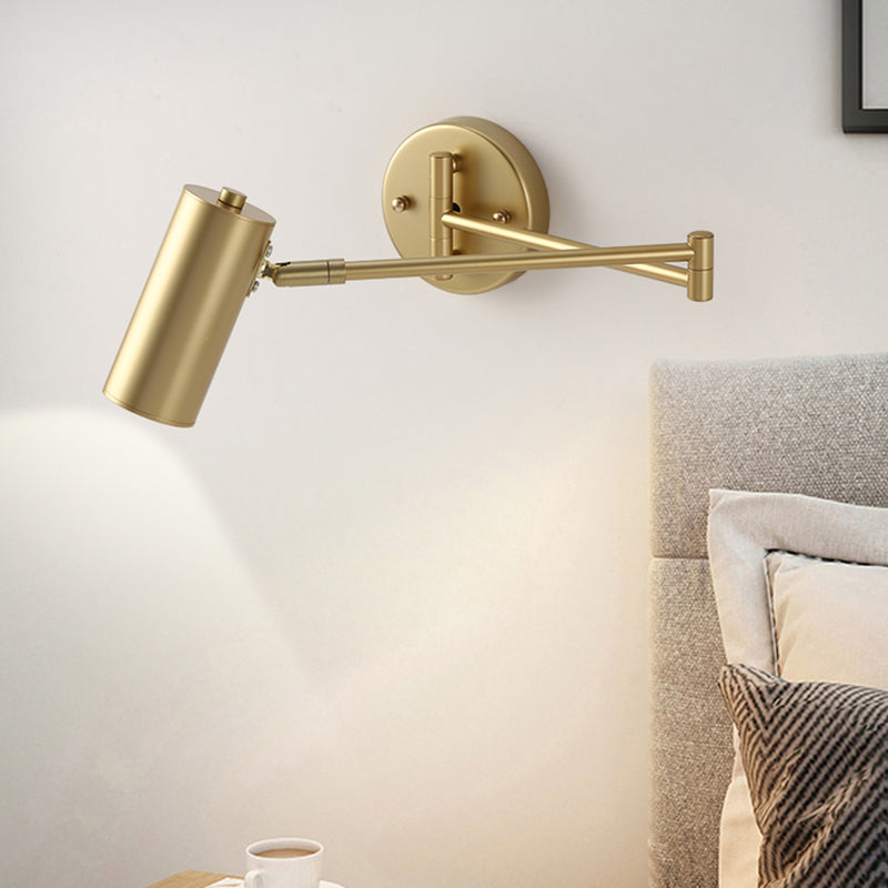 Tubular sengegavl veggmontert leselampe Metall 1 lyspære postmodern vegglampe med utvidbar arm | Luvikno