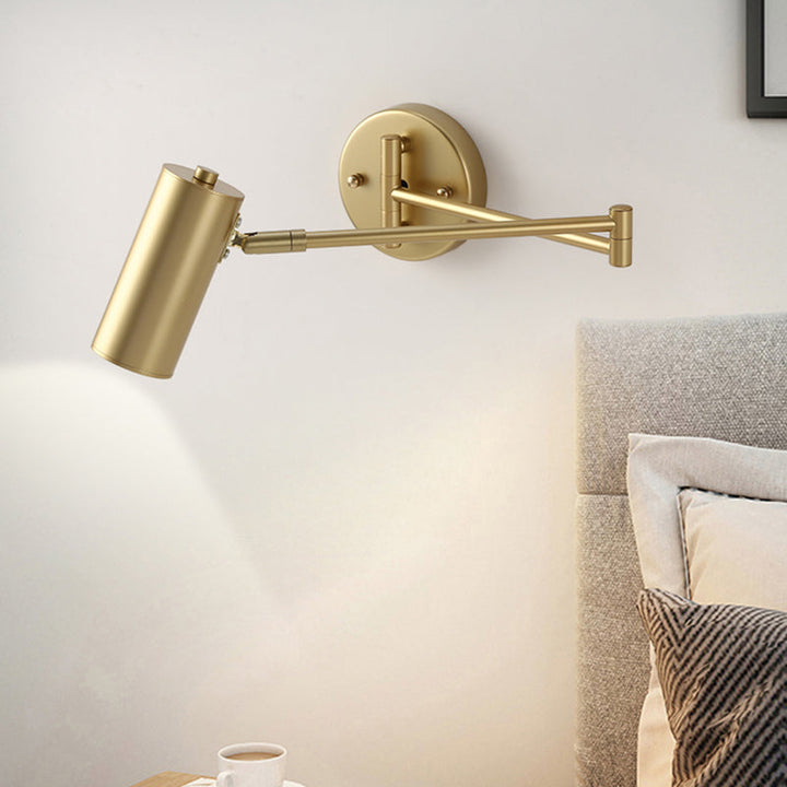 Tubular sengegavl veggmontert leselampe Metall 1 lyspære postmodern vegglampe med utvidbar arm | Luvikno
