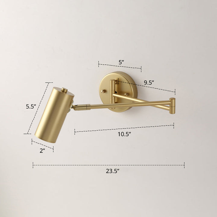 Tubular sengegavl veggmontert leselampe Metall 1 lyspære postmodern vegglampe med utvidbar arm | Luvikno