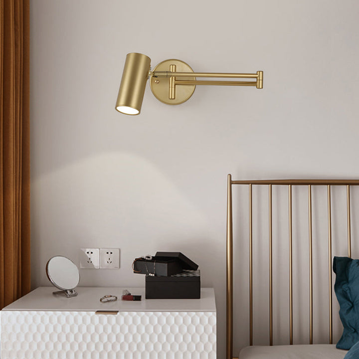 Tubular sengegavl veggmontert leselampe Metall 1 lyspære postmodern vegglampe med utvidbar arm | Luvikno