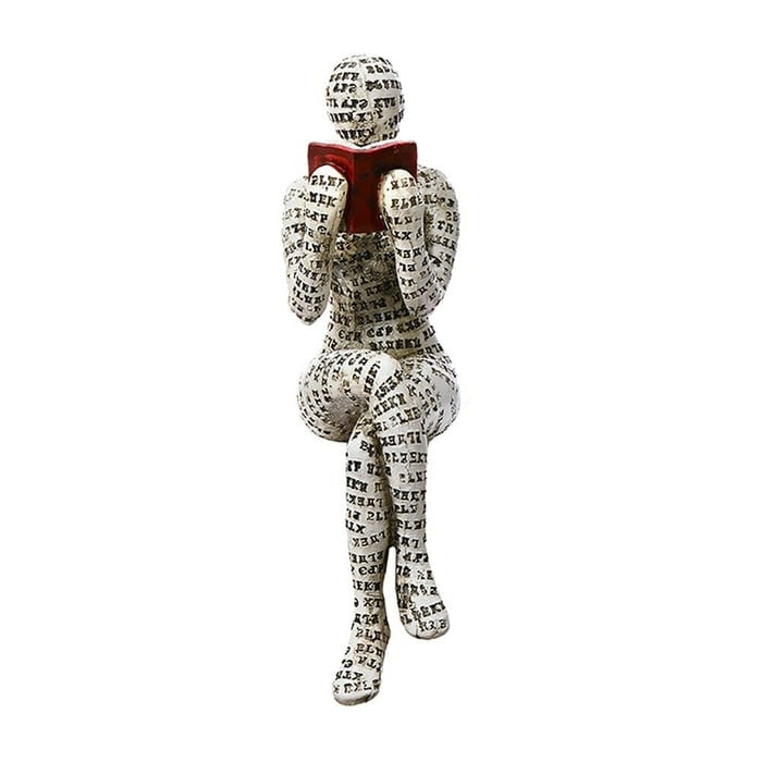 Resin Moderne Lesende Kvinne Statue Ornament i Form av en Lærer | Luvikno