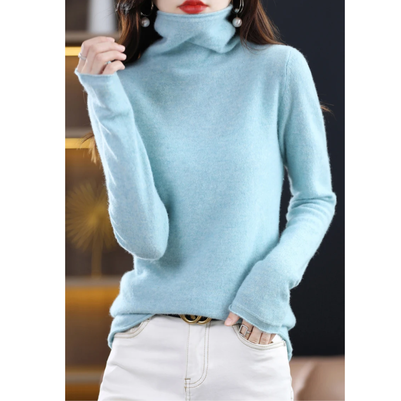 Luvik | Luksus Cashmere Neule Naisille Pehmeä Pystypaitapusero, Lämmin & Tyylikäs