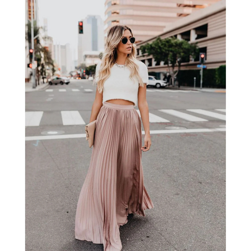 Luvik | Elegant Pleated Long Skirt