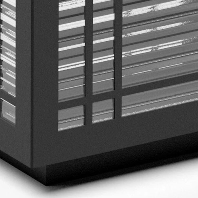 Tradisjonelt kinesisk kvadrat aluminium glass 1-lampe post hode lys for hage | Luvikno