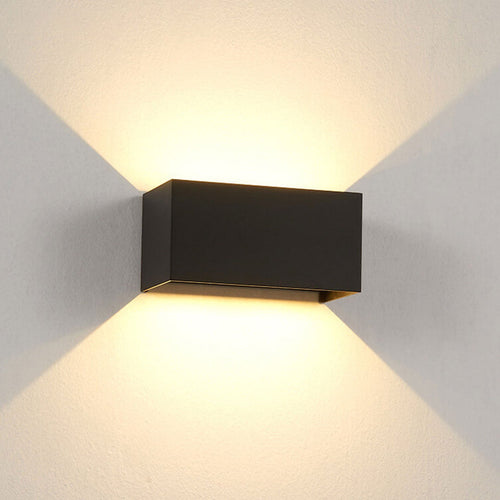 Moderne Utendørs Vannavstøtende Rektangulær LED Opp og Ned Belyst Utendørs Vegglampe | Luvikno