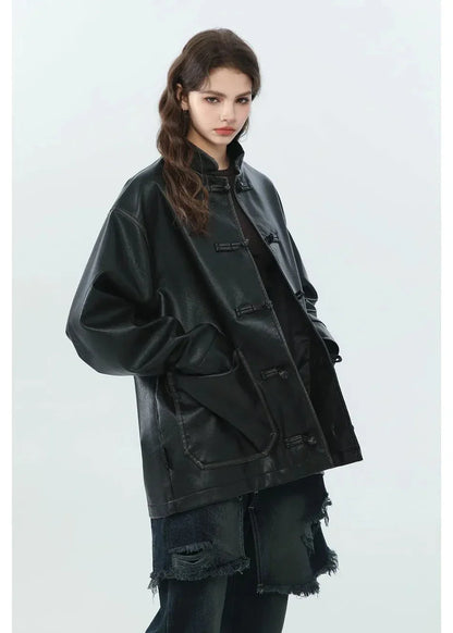 Luvik | Pystykaulus PU Nahkatakki