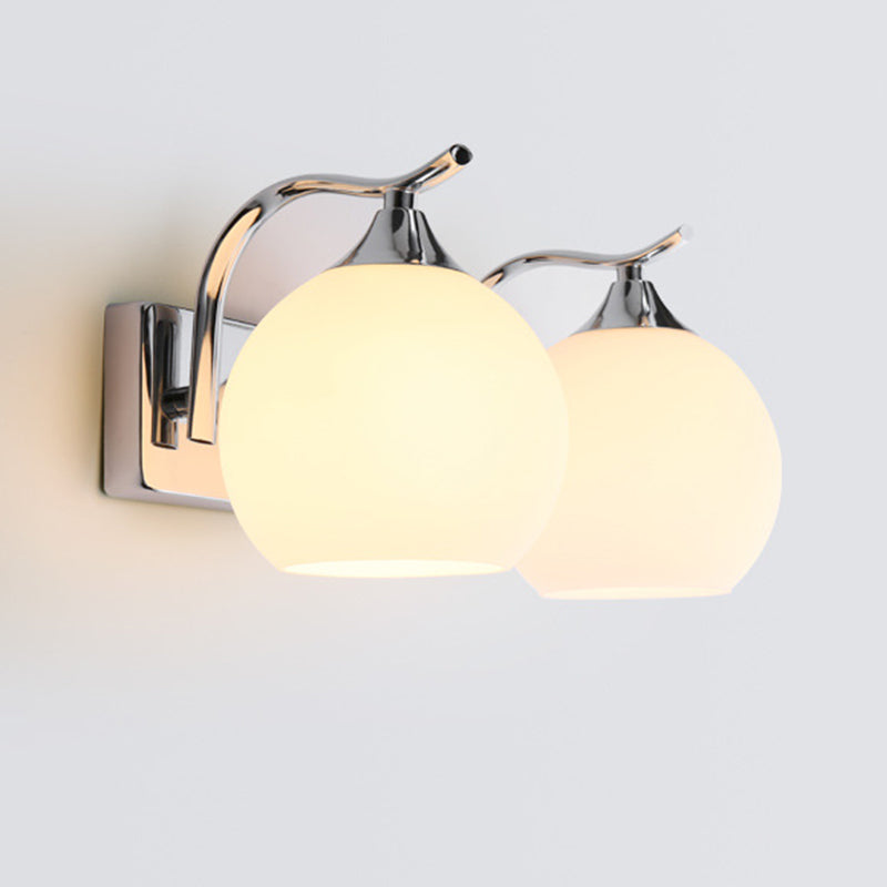Satin Opal Glass Dome Sconce Light Fixture Enkel Stil Korridor Veggmontert Lampe | Luvikno