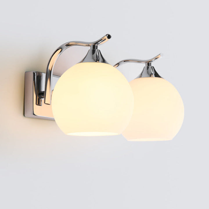 Satin Opal Glass Dome Sconce Light Fixture Enkel Stil Korridor Veggmontert Lampe | Luvikno