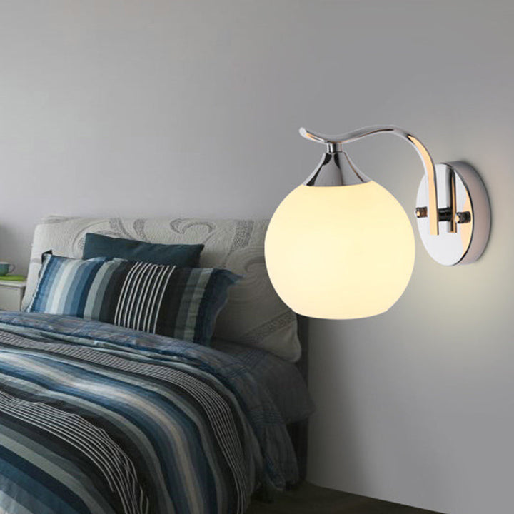 Satin Opal Glass Dome Sconce Light Fixture Enkel Stil Korridor Veggmontert Lampe | Luvikno