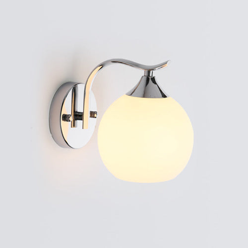 Satin Opal Glass Dome Sconce Light Fixture Enkel Stil Korridor Veggmontert Lampe | Luvikno