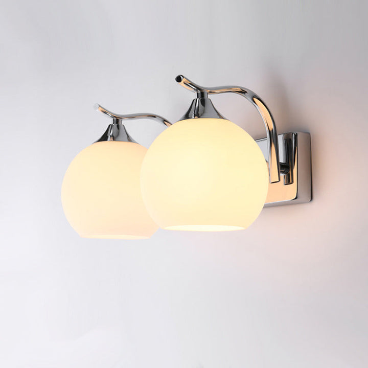 Satin Opal Glass Dome Sconce Light Fixture Enkel Stil Korridor Veggmontert Lampe | Luvikno