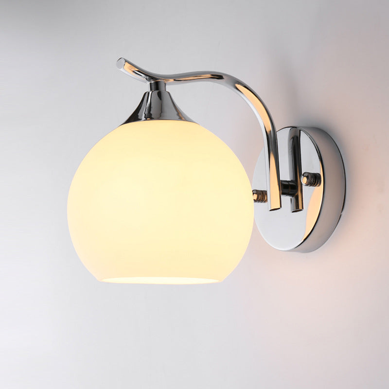 Satin Opal Glass Dome Sconce Light Fixture Enkel Stil Korridor Veggmontert Lampe | Luvikno