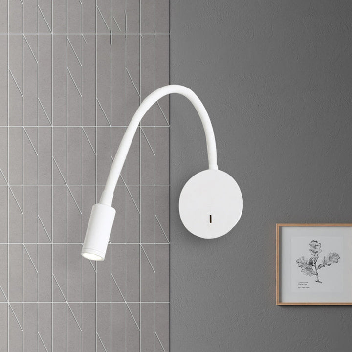 Justerbar sylinder lesing vegglampe moderne silikon og metall LED svart/hvit sconce lampe | Luvikno