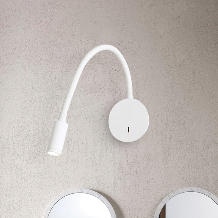 Justerbar sylinder lesing vegglampe moderne silikon og metall LED svart/hvit sconce lampe | Luvikno