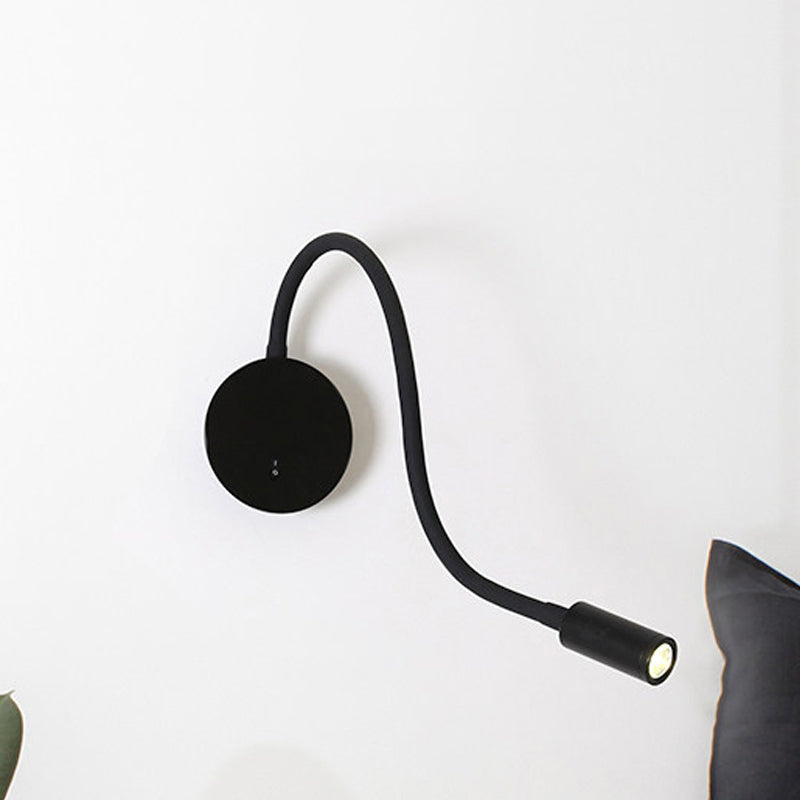 Justerbar sylinder lesing vegglampe moderne silikon og metall LED svart/hvit sconce lampe | Luvikno