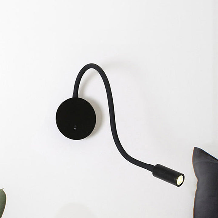 Justerbar sylinder lesing vegglampe moderne silikon og metall LED svart/hvit sconce lampe | Luvikno