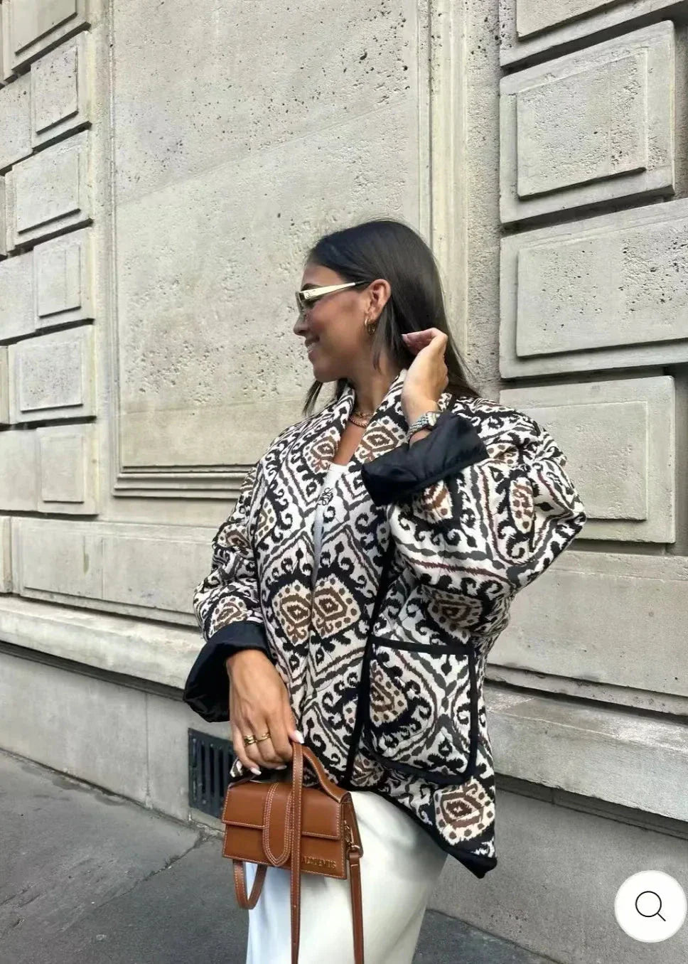 Luvik | Painatus Kontrastiväri Puuvillavuorattu Takki