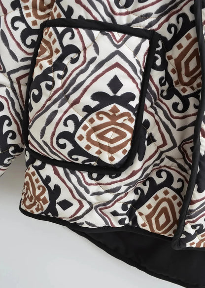 Luvik | Painatus Kontrastiväri Puuvillavuorattu Takki