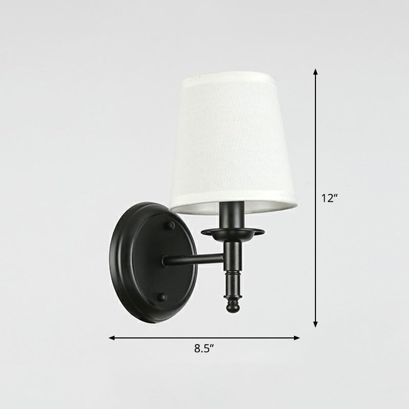 Minimalist Kjegle Skjerm Veggbelysning Stoff 1 Hode Seng Bredt Veggmontert Leselampe | Luvikno