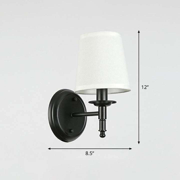 Minimalist Kjegle Skjerm Veggbelysning Stoff 1 Hode Seng Bredt Veggmontert Leselampe | Luvikno