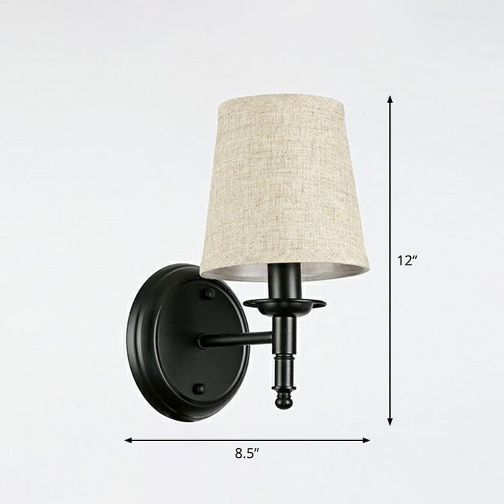 Minimalist Kjegle Skjerm Veggbelysning Stoff 1 Hode Seng Bredt Veggmontert Leselampe | Luvikno
