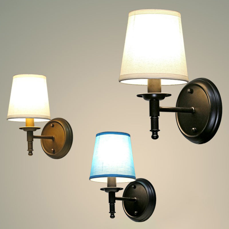 Minimalist Kjegle Skjerm Veggbelysning Stoff 1 Hode Seng Bredt Veggmontert Leselampe | Luvikno