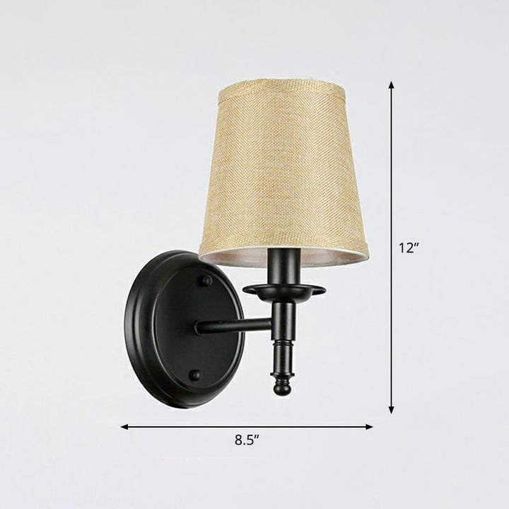 Minimalist Kjegle Skjerm Veggbelysning Stoff 1 Hode Seng Bredt Veggmontert Leselampe | Luvikno