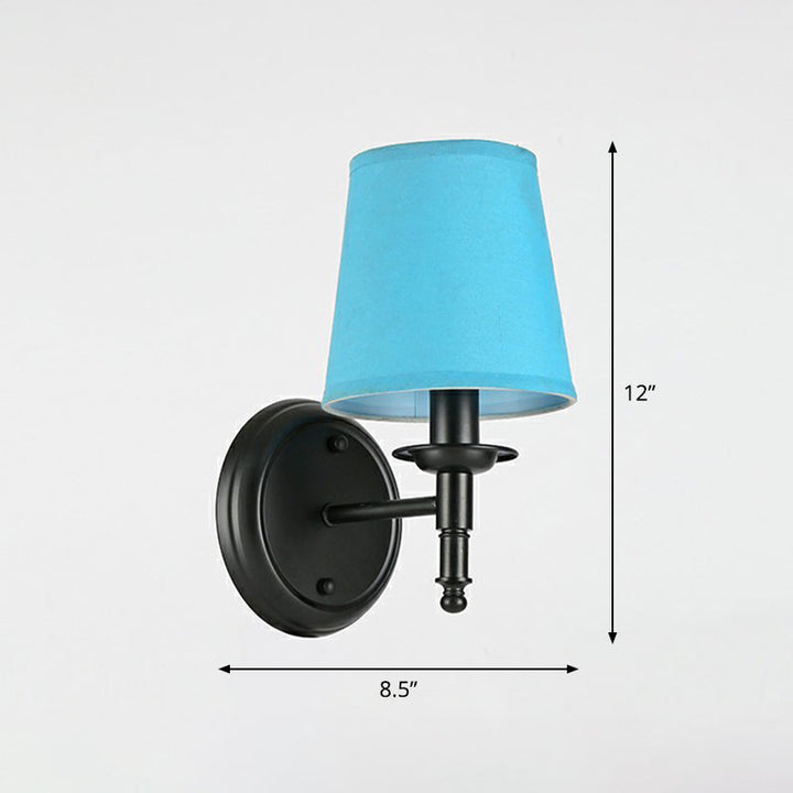 Minimalist Kjegle Skjerm Veggbelysning Stoff 1 Hode Seng Bredt Veggmontert Leselampe | Luvikno