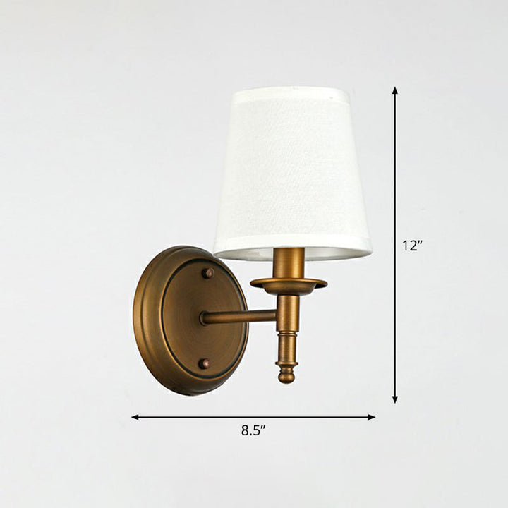 Minimalist Kjegle Skjerm Veggbelysning Stoff 1 Hode Seng Bredt Veggmontert Leselampe | Luvikno