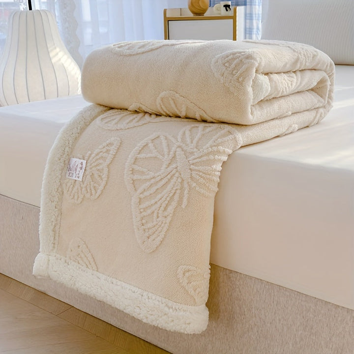 Cozy Luxe – Myk Fleece Teppe med Sommerfugl Design Luvikno