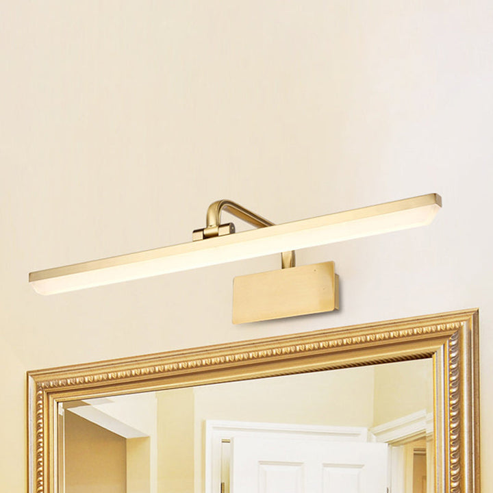 LED Innendørs Vegglampe med Ultra-Tynn Akrylskjerm Børstet Messing Vanity Sconce Lys i Varme/Hvit Belysning, 16"/19.5" B | Luvikno