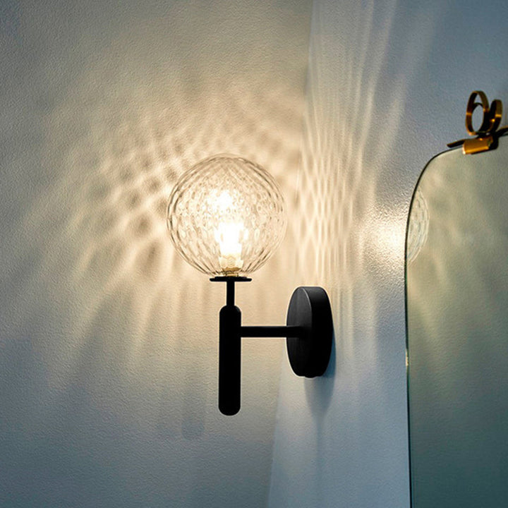 Ball Stairway Wall Light Fixture Glass Single-Bulb Simple Style Wall Sconce Lighting | Luvikno