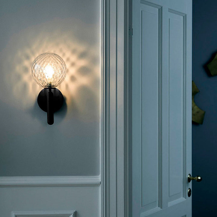Ball Stairway Wall Light Fixture Glass Single-Bulb Simple Style Wall Sconce Lighting | Luvikno