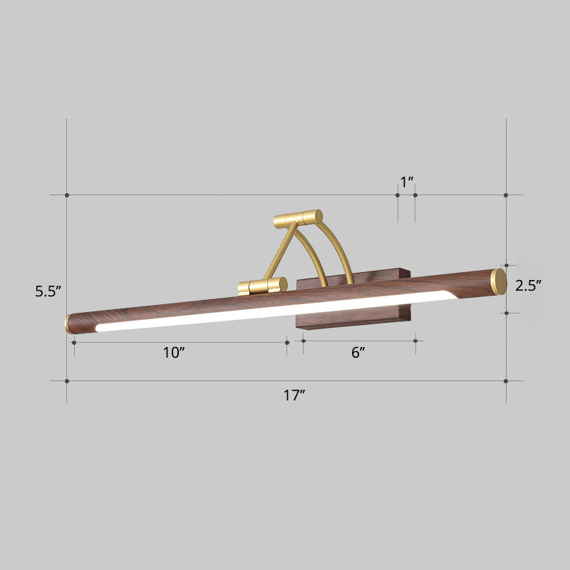 Minimalistisk rørformet sminkelampe akryl LED veggmontert lampe med 3-leddet svingarm | Luvikno