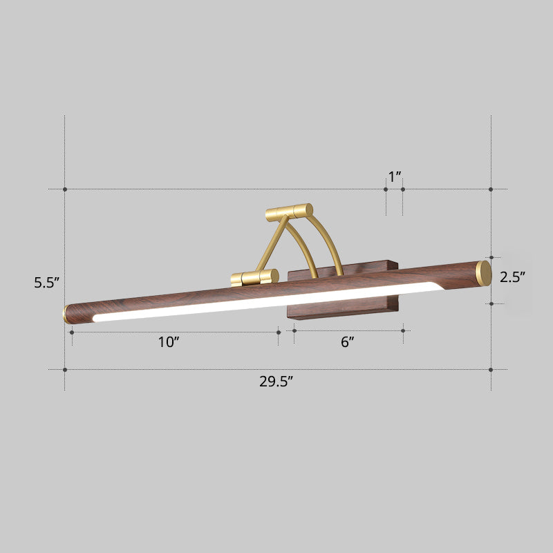 Minimalistisk rørformet sminkelampe akryl LED veggmontert lampe med 3-leddet svingarm | Luvikno