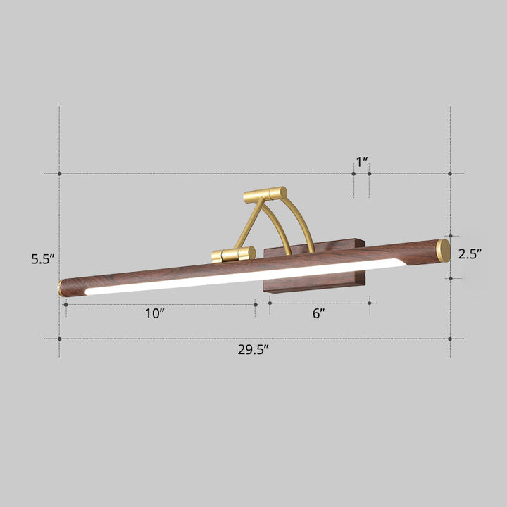 Minimalistisk rørformet sminkelampe akryl LED veggmontert lampe med 3-leddet svingarm | Luvikno