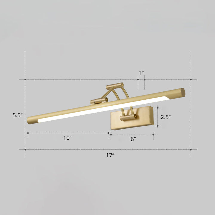 Minimalistisk rørformet sminkelampe akryl LED veggmontert lampe med 3-leddet svingarm | Luvikno