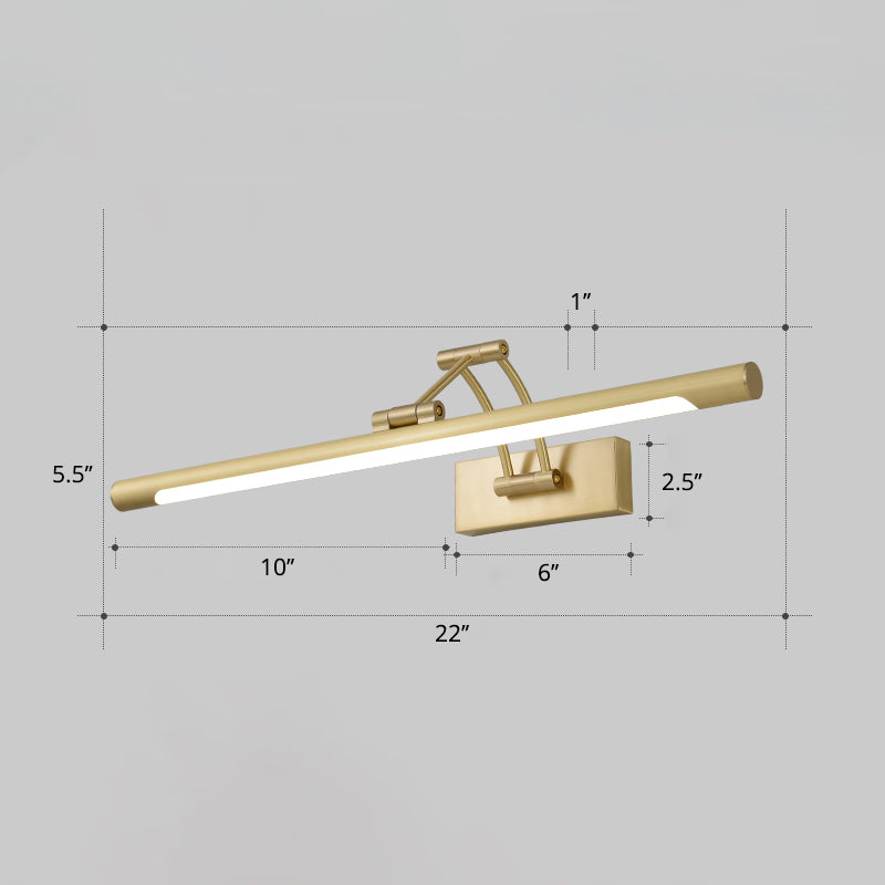 Minimalistisk rørformet sminkelampe akryl LED veggmontert lampe med 3-leddet svingarm | Luvikno
