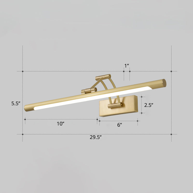 Minimalistisk rørformet sminkelampe akryl LED veggmontert lampe med 3-leddet svingarm | Luvikno