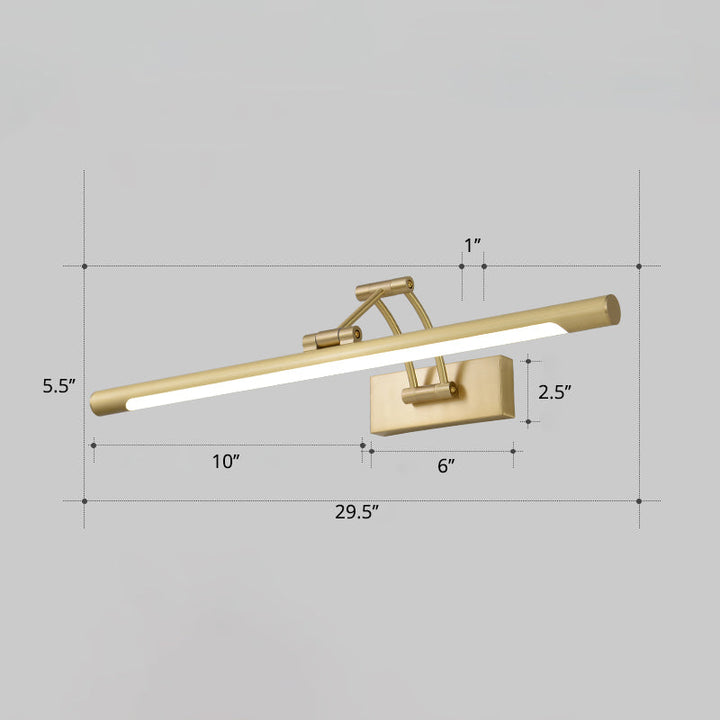 Minimalistisk rørformet sminkelampe akryl LED veggmontert lampe med 3-leddet svingarm | Luvikno