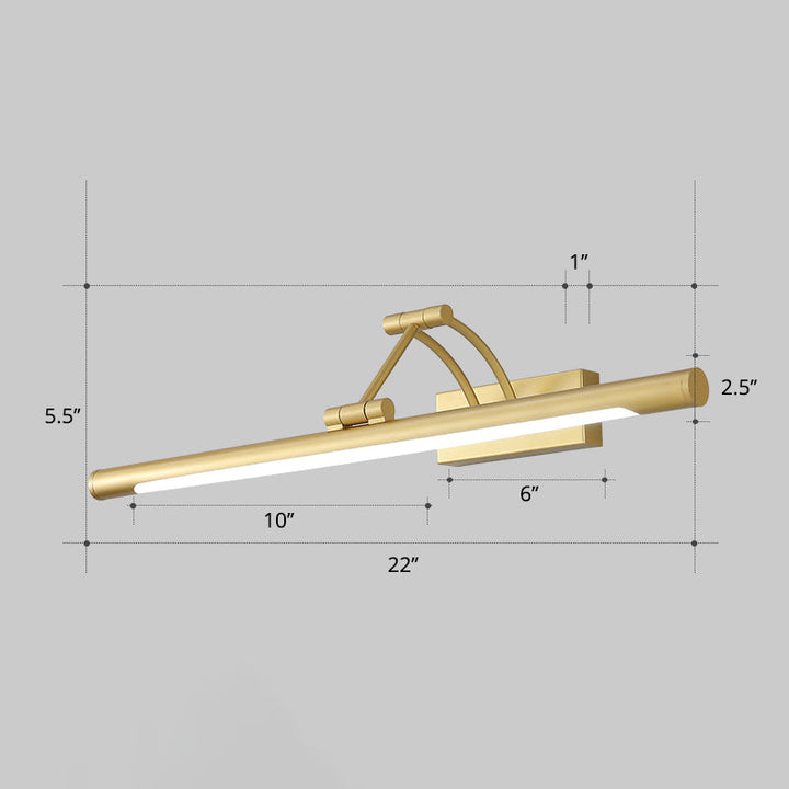 Minimalistisk rørformet sminkelampe akryl LED veggmontert lampe med 3-leddet svingarm | Luvikno
