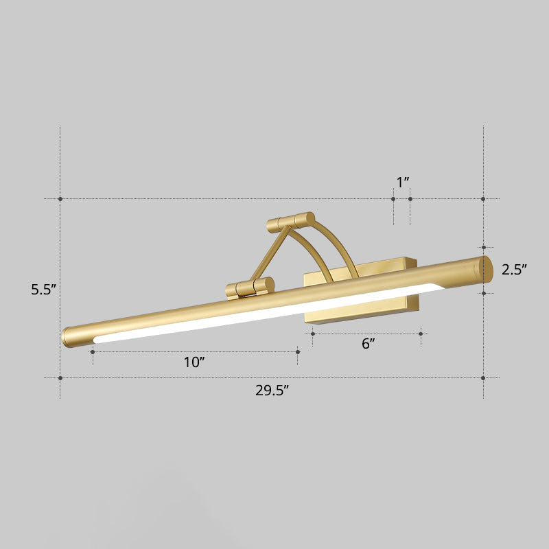 Minimalistisk rørformet sminkelampe akryl LED veggmontert lampe med 3-leddet svingarm | Luvikno