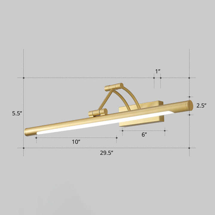 Minimalistisk rørformet sminkelampe akryl LED veggmontert lampe med 3-leddet svingarm | Luvikno