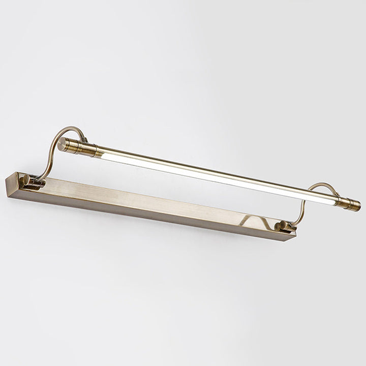 Nickel Finish Metall Vanity Lampe Tubular Landstil Vegglampe med Justerbar Buet Arm | Luvikno