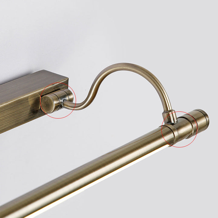 Nickel Finish Metall Vanity Lampe Tubular Landstil Vegglampe med Justerbar Buet Arm | Luvikno