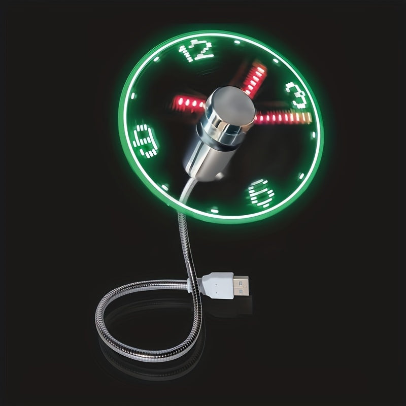 USB skrivebordsvifte med LED klokkevisning | Luvikno